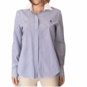 Ralph Lauren Chaps classics cotton  blue white striped blouse